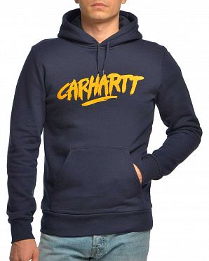 Толстовка мужская на флисе с капюшоном Carhartt Hooded Sweat Painted Navy