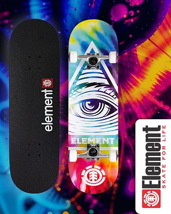 Скейтборд в Сборе Element 4 размер 8.25 (3 красный синий желтый 8.25)