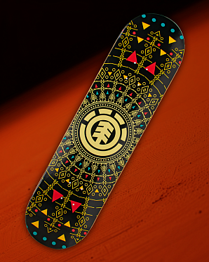 Дека Element с покрытием 8.25 (23 черный желтый 8.25)