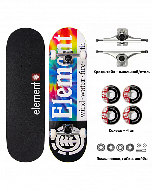 Скейтборд в Сборе Element 4 размер 8.0 (радужный тай дай 8.0)