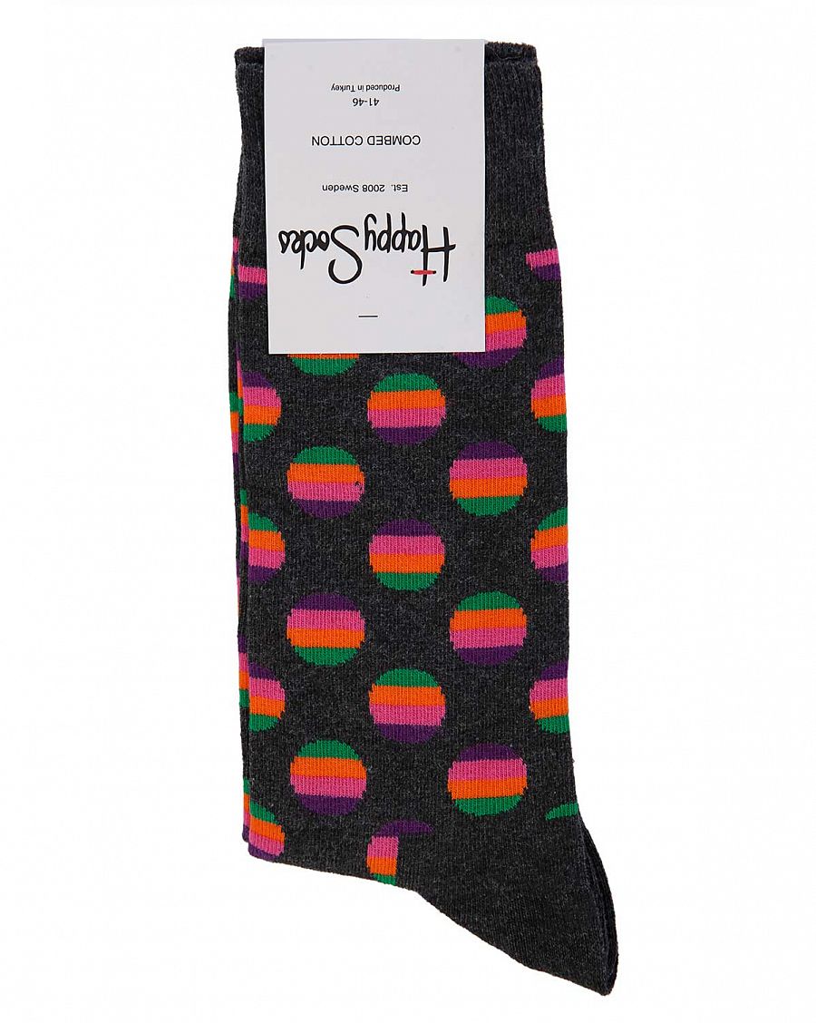 Носки высокие мужские Швеция Happy Socks Ball Rainbow Grey отзывы