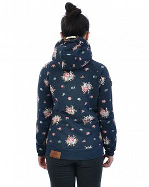 Толстовка женская на молнии с капюшоном Naketano Der Schnein Indigo Blue Mel