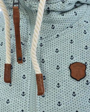 Толстовка женская на молнии с капюшоном Naketano Brazzo Ankerdizzel Nasty Mint Melange