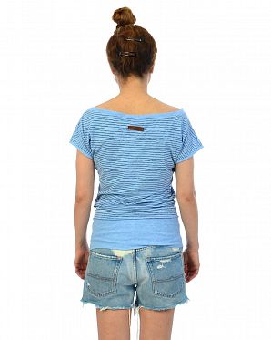 Футболка женская летняя на широкой резинке Naketano Wolle Dizzy VIII Amazing Blue Melange