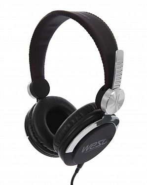 Наушники с микрофоном проводные с поворотным наушником WeSC Bass DJ Headphones Black