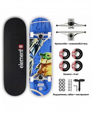 Скейтборд в Сборе Element 2 размер 8.25 (19 синий зеленый 8.25)