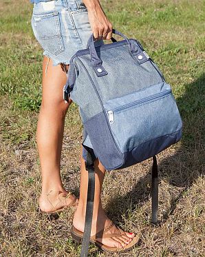 Рюкзак водостойкий с двумя ручками Anello Kuchigane Japan Denim Multi Рюкзак водостойкий с двумя ручками Anello Kuchigane Japan Denim Multi
