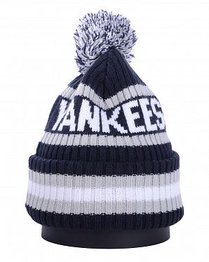 Шапка с помпоном на флисе '47 Brand Baseball New York Yankees Black Grey Шапка с помпоном на флисе '47 Brand Baseball New York Yankees Black Grey