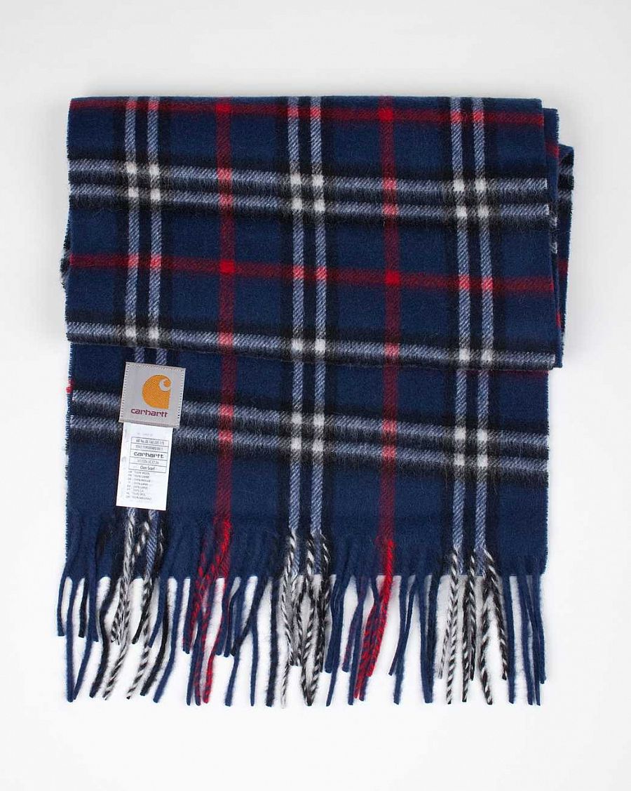 Шарф Carhartt Clan Scarf Clan Check Blue Check отзывы