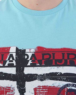 Футболка мужская Napapijri Seg Print Blue Футболка мужская Napapijri Seg Print Blue