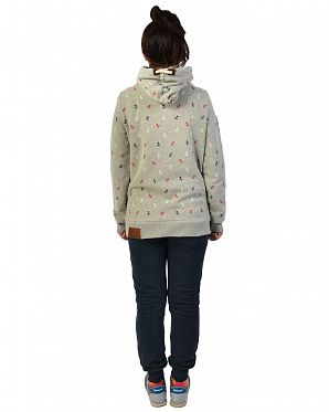 Толстовка женская с капюшоном Naketano Guts over Fear Grey Melange