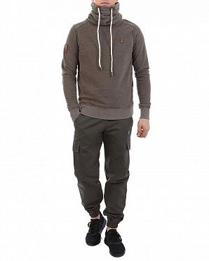 Толстовка мужская с высоким воротом Naketano Hipster Brown Толстовка мужская с высоким воротом Naketano Hipster Brown