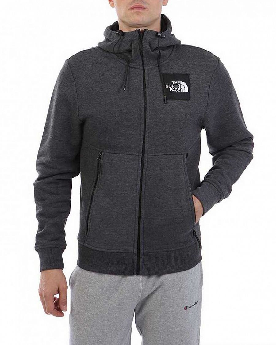 Толстовка мужская на молнии с капюшоном флисовая The North Fine Full Dark Grey отзывы