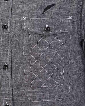 Рубашка мужская с длинным рукавом Publish Brand USA Dayton Black