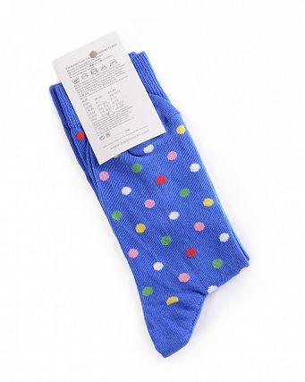 Носки мужские Happy Socks Combed Cotton Peas Royal
