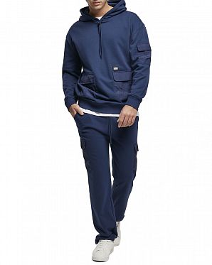 Толстовка мужская с капюшоном Urban Classics Commuter Hoody Dark Blue Толстовка мужская с капюшоном Urban Classics Commuter Hoody Dark Blue