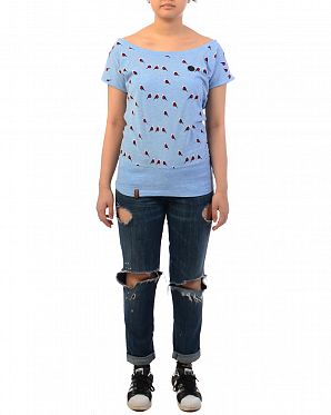 Футболка женская Naketano Wolle Doofmann V Amazing Blue Melange