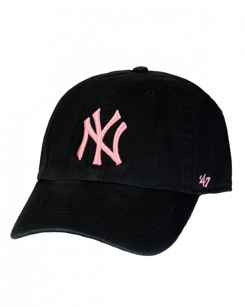 Бейсболка классическая с изогнутым козырьком '47 Brand Clean Up New York Yankees Black Pink отзывы