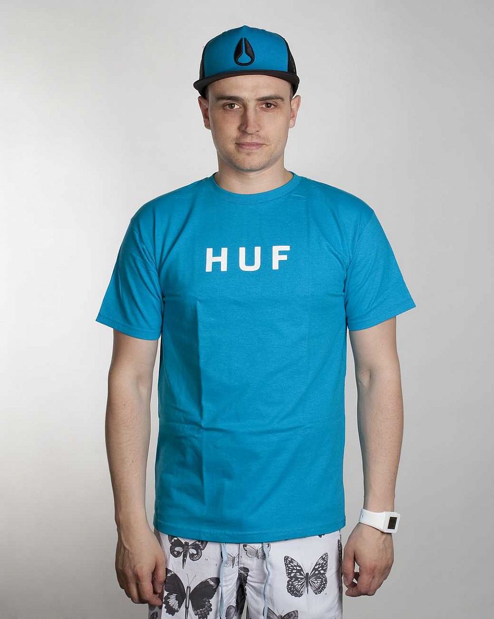 купить Футболка HUF Logo Turquoise в Москве купить Футболка HUF Logo Turquoise в Москве