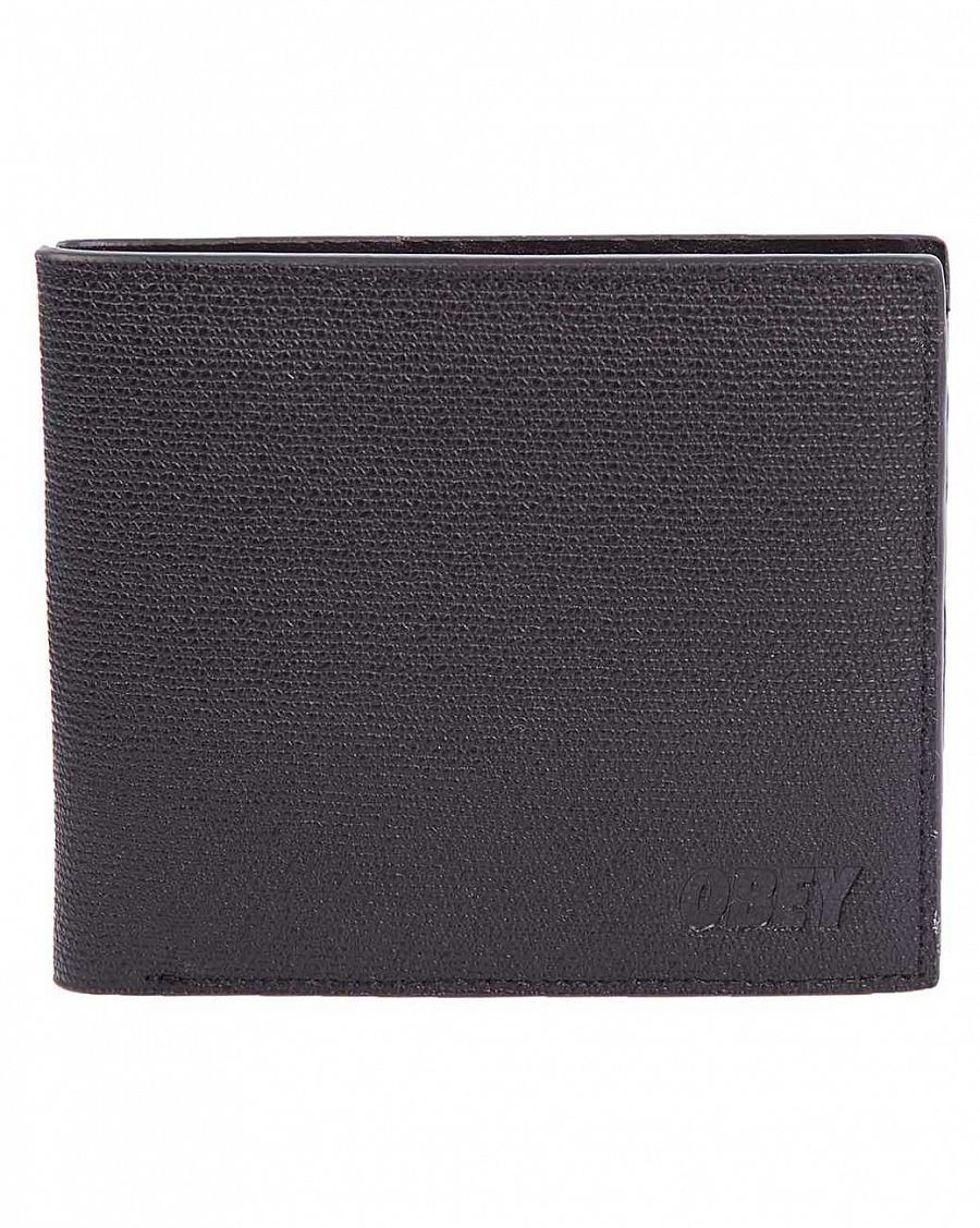 Кошелек кожаный Obey Gentry Bi-Fold ID-Window Leather Logo Black отзывы