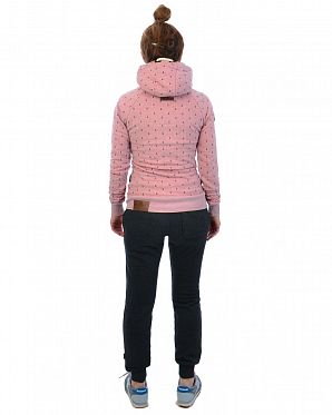 Толстовка женская на молнии с капюшоном Naketano Brazzo Ankerdizzel Schmutzmuschi Pink