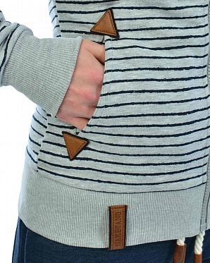 Толстовка женская с капюшоном на молнии Naketano Nasenhaarwickler Grey Melange
