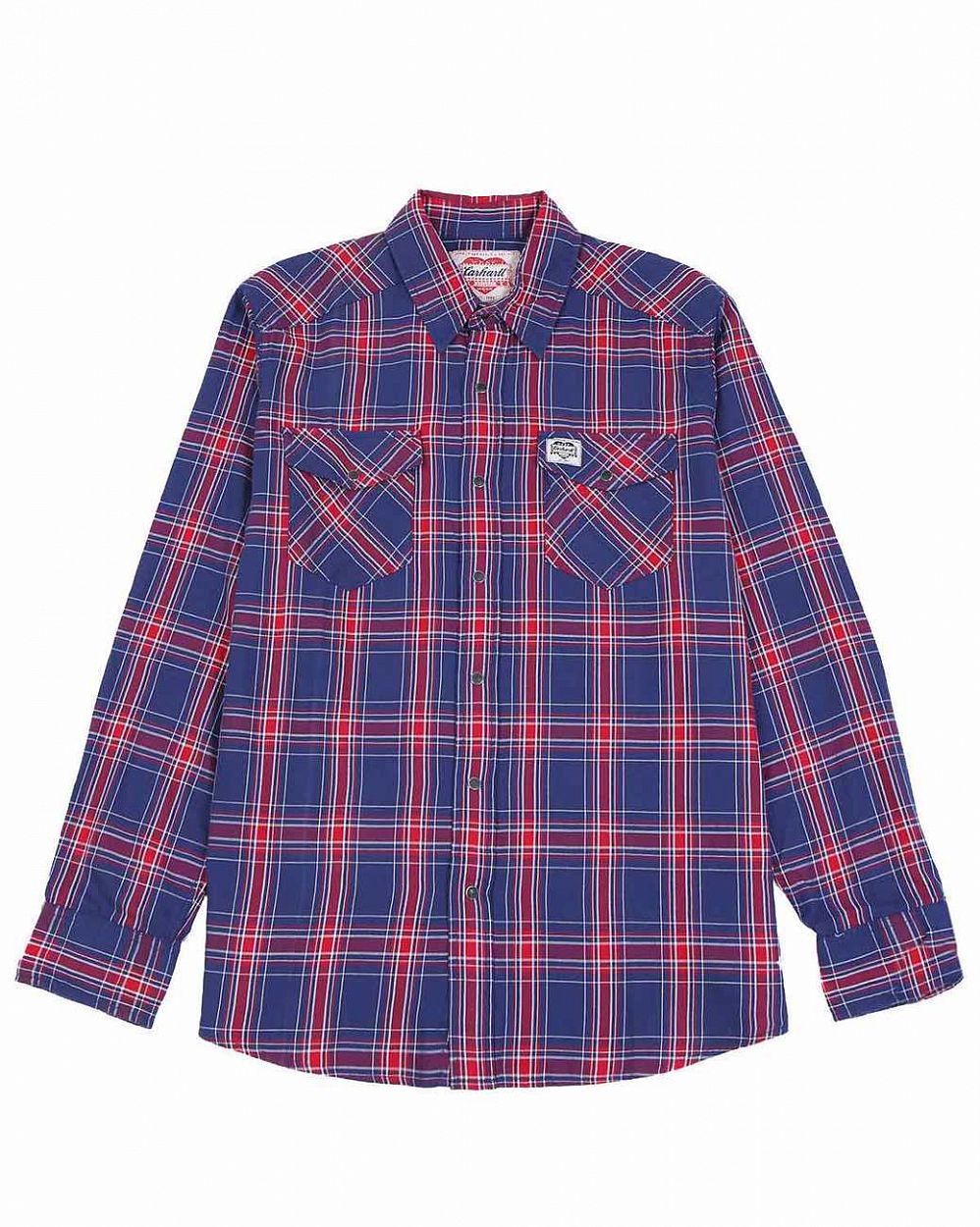 купить Рубашка мужская с длинным рукавом Carhartt USA Heritage 1889 Blue Check в Москве купить Рубашка мужская с длинным рукавом Carhartt USA Heritage 1889 Blue Check в Москве