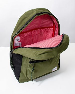 Рюкзак городской с отделом для 15 ноутбука Herschel Settlement Ivy Green Black Shocking Orange Рюкзак городской с отделом для 15 ноутбука Herschel Settlement Ivy Green Black Shocking Orange