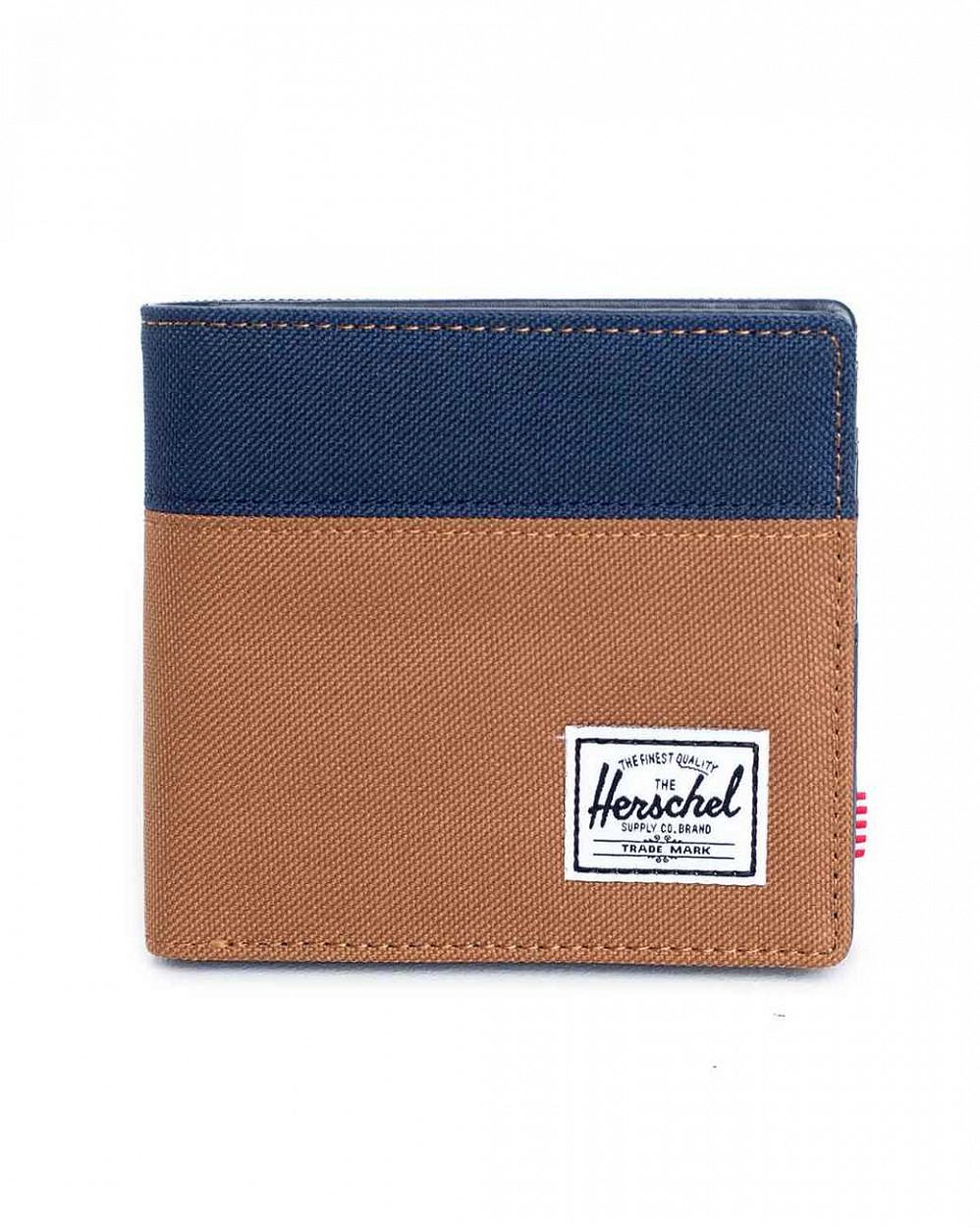 Кошелек мужской на молнии Herschel Hank XL Caramel Navy отзывы