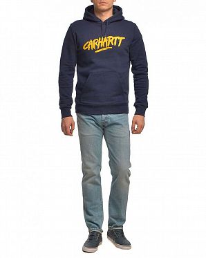 Толстовка мужская на флисе с капюшоном Carhartt Hooded Sweat Painted Navy