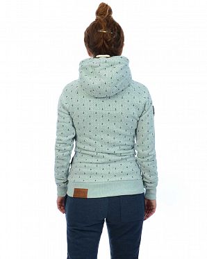 Толстовка женская на молнии с капюшоном Naketano Brazzo Ankerdizzel Nasty Mint Melange