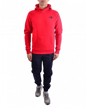 Толстовка мужская с капюшоном флисовая The North Face Raglan Red Box Red Толстовка мужская с капюшоном флисовая The North Face Raglan Red Box Red