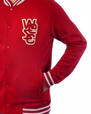 Бомбер толстовка на кнопках флисовая WeSC Warren Red Бомбер толстовка на кнопках флисовая WeSC Warren Red
