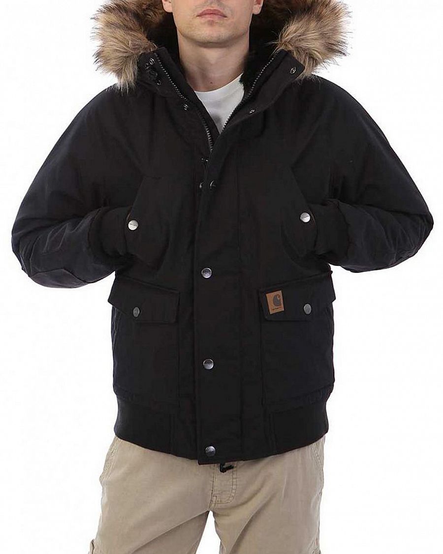 Куртка мужская водоотталкивающая зимняя Carhartt WIP Trapper Jacket Black отзывы