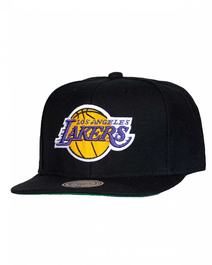 Бейсболка с прямым козырьком Mitchell and Ness WOOL SOLID Los Angeles Lakers Black отзывы