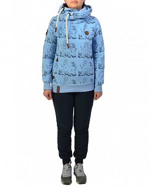 Толстовка женская с капюшоном Naketano Darth im Spessart Amazing Blue Melange Толстовка женская с капюшоном Naketano Darth im Spessart Amazing Blue Melange