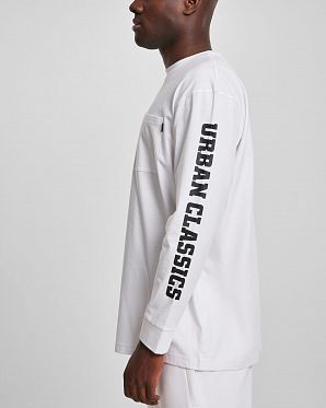 Футболка с длинным рукавом Urban Classics Logo Boxy Pocket White Футболка с длинным рукавом Urban Classics Logo Boxy Pocket White