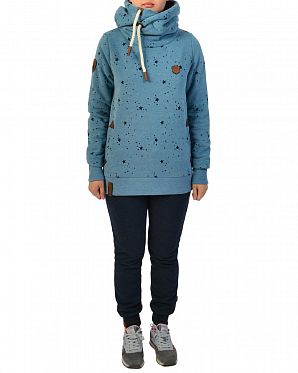 Толстовка женская с капюшоном Naketano Spreiz Mal Mit Light Blue Melange