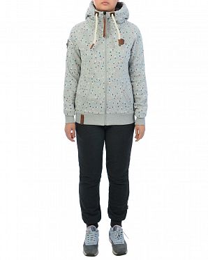 Толстовка женская на молнии с капюшоном Naketano Gunnesbush Grey Melange