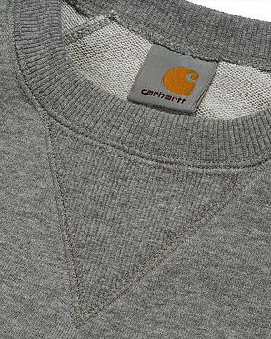 Толстовка мужская на флисе Carhartt Chase Sweat Dark Grey Толстовка мужская на флисе Carhartt Chase Sweat Dark Grey