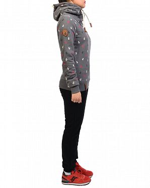 Толстовка женская с капюшоном Naketano Taschenbilliard Ins Dark Grey Mel Толстовка женская с капюшоном Naketano Taschenbilliard Ins Dark Grey Mel