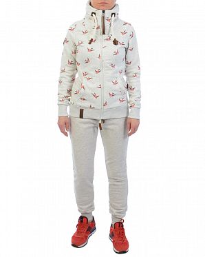 Толстовка женская на молнии с высоким воротом Naketano Wuppi Puppi Oma Mel