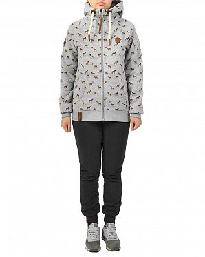 Толстовка женская на молнии с капюшоном Naketano Max Der Butler Grun Mel