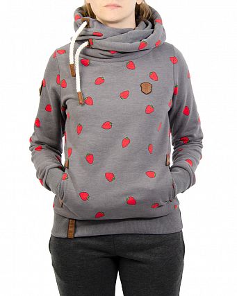 Толстовка женская с капюшоном Naketano Oskar mein Junge Dark Grey Mel