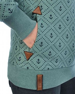 Толстовка женская с капюшоном Naketano I Will F...Your Brain Green Melange