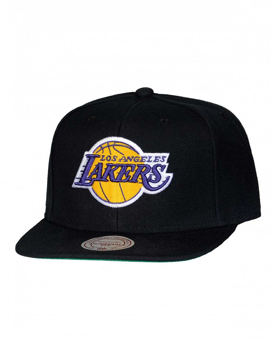 Бейсболка с прямым козырьком Mitchell and Ness WOOL SOLID 2 Los Angeles Lakers Black отзывы