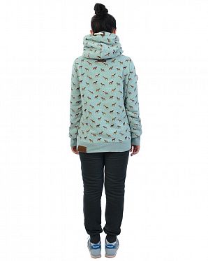 Толстовка женская с капюшоном Naketano Die Finnen Kommen Wiederkauer Grun Melange
