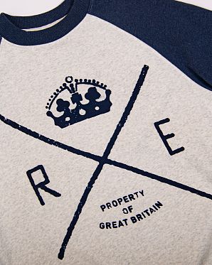 Толстовка свитшот мужская Realm & Empire Great Britain Blue Grey Толстовка свитшот мужская Realm & Empire Great Britain Blue Grey