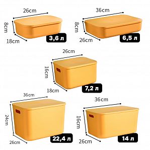 Контейнер АЛИ ЧАЙНА с крышкой SH179, 14 L, Малый Низкий Синий