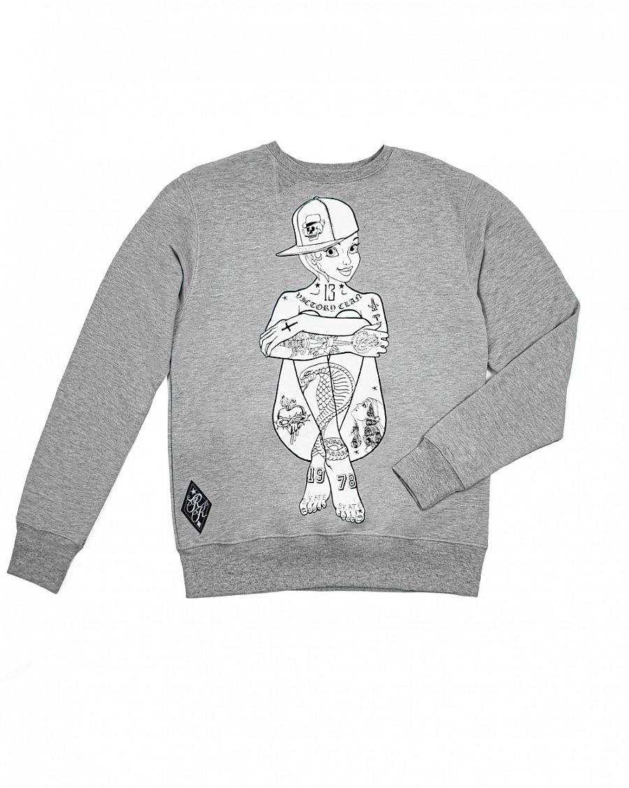 Толстовка свитшот Rum Knuckies Lady X Grey отзывы